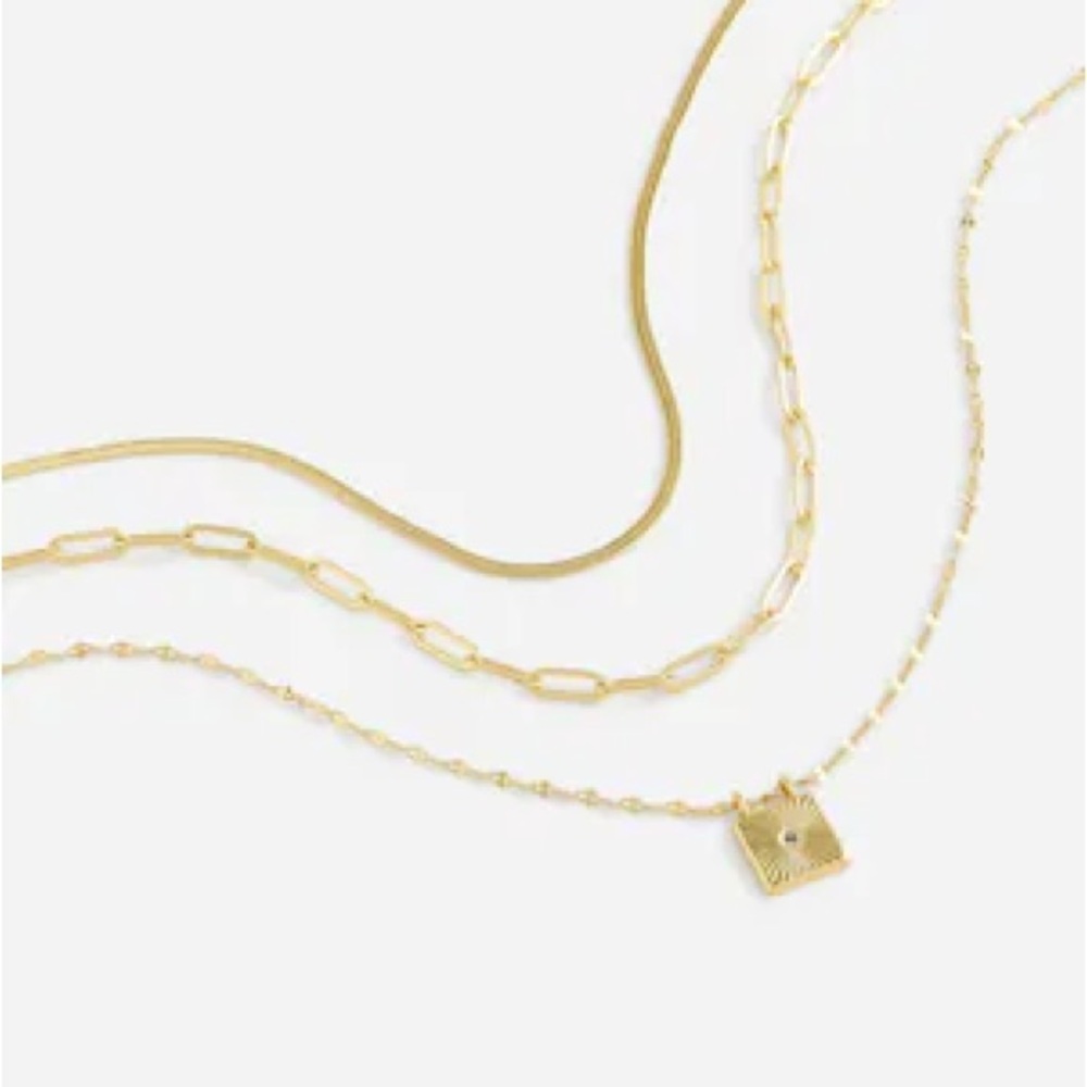 Madewell Three Pack Mixed Shape Necklace Set